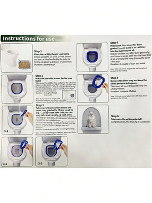 Cat Toilet Training Trainer Litter Box Toilet Teaching Cat to Use Toilet Bowl Cat Bathroom Training Seat for Cats
