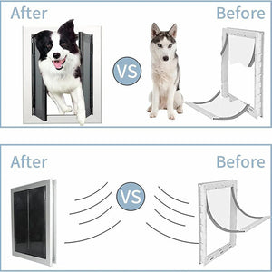 Dogs Door with Flap Heavy Duty Doors Large Aluminum Pet Door Energy Efficient Durable for Exterior Outdoor Indoor Wall Door