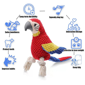 1PC Parrot Shaped Dog Toy With Squeaking Filling Suitable For Small And Medium-Sized Dogs To Play With