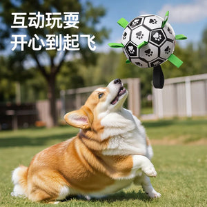 Dog Toys Balls, Dog Soccer Ball with Straps, Dog Birthday Gifts, Herding Ball, Durable Balls for Small Medium Pet, Puppy Outdoor