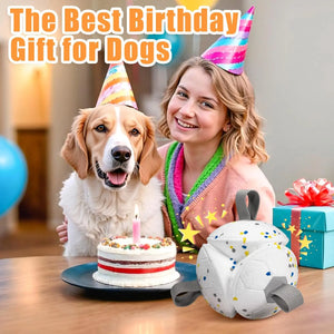 Dog Soccer Chew Toy with Rope - Durable Interactive Fetch Ball for Puppy, Pet Tug-of-War Training Toy, Teeth Cleaning Bite Resis