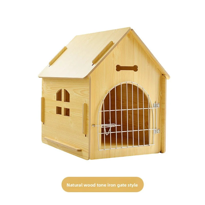 New wooden dog house and cat house, pet windowed dog house, detachable pet cabin, high-density Osson board, with iron doors