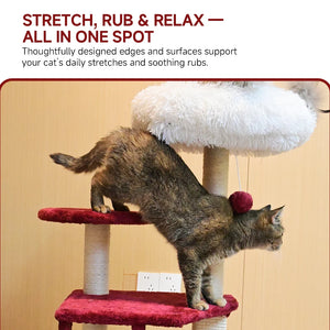 Cat Tree Tower for Indoor Cats Large Adults, Cat Tower with Scratching Post, Multi-Level Furniture Activity Center