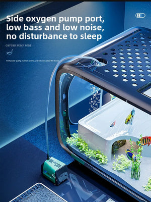 Luxury Fish Tank For Home Use, High-end With Cover, Transparent Living Room, Landscaping, Ecological Tank, Entrance Decoration,