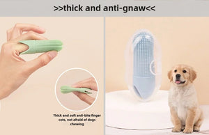 Dog Toothbrush, 360° Cleaning Finger Toothbrush for Dogs, Food Grade Silicone Dog Finger Toothbrush for Dogs & Cats Dental Care