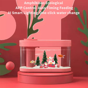 Fish Tank Aquarium Acrylic Desktop Fish Farming Tank Smart Amphibious Eco Plastic Fish Tank