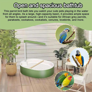 Bird Bath Quiet USB Pump Anti-Splash Indoor Bird Shower for Cage for Finch Lovebird Conure Canary Cockatiel Parakeet Cockatoo