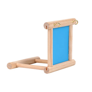Bird Mirror Toy with Perch Stand for Parrots Budgies Parakeets Cockatiels Conures Finches Lovebirds Canaries Macaws Cockatoos