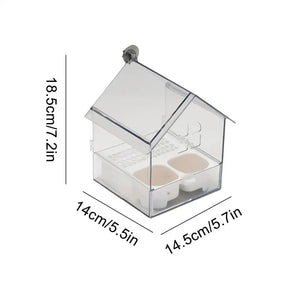 ABS Bird Feeder Prevent Scattering Bird Feeding Bowl Hanging Multifunction Bird Bath Parakeets Bathtub Bird Cage Accessories