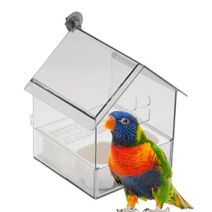 ABS Bird Feeder Prevent Scattering Bird Feeding Bowl Hanging Multifunction Bird Bath Parakeets Bathtub Bird Cage Accessories
