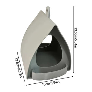 Bird Feeder Decorative Open Design Hanger Hut Shape Hangable Mounted Bird House for Outside Garden Winter Balcony Squirrel
