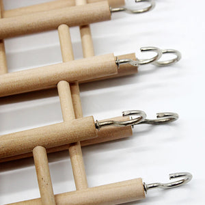 Natural Wood Bird Swing Toy With Bells For Parrot Budgie Parakeet Cockatiel Conure Lovebird Finch Canary Cockatoo African Grey