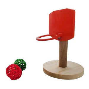 Bird Basketball Toy Mini Basket Frame Toy With Chew Ball Parrot Training Foraging Toys Bird Interactive Intelligence Toy For