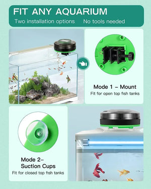Aquarium Automatic Food Dispenser Automatic Fish Feeder USB Rechargeable Auto Fish Food Dispenser with Timer LCD Display