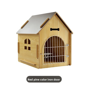 New wooden dog house and cat house, pet windowed dog house, detachable pet cabin, high-density Osson board, with iron doors