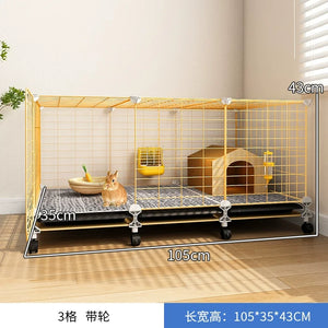 Large Two-Story Rabbit Cage Metal Wire Pet Hutch with Removable Tray Home Bunny House for Indoor Spacious Habitat for Rabbit