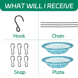 Hanging Bird Bath Hanging Bird-Feeder- Garden BirdBath Tray Wildlife Feeder Plate Water Bowl or Water Bowl for Garden Decoration