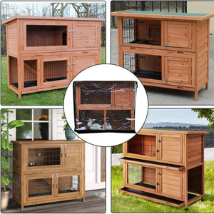 Rabbit Hutch Cover Waterproof Windproof Pet Winter Protection Supplies Double Rabbit Cage Dust Cover for Winter with Zipper