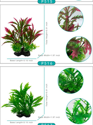 Fish Tank Ornament Plant Aquarium Artificial Decor Plants Simulation Water Grass Fish Bowl Plastic Weeds Decoration 5.5 inch
