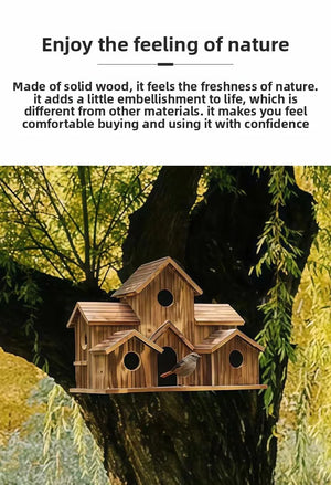 Bird Houses Bird Room Large Bird House for Garden Courtyard Backyard Decor Finch Bluebird Cardinals Handmade Humming