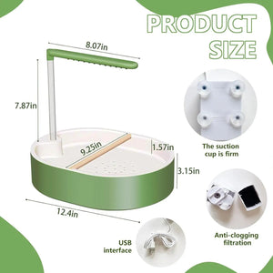 Bird Bath Quiet USB Pump Anti-Splash Indoor Bird Shower for Cage for Finch Lovebird Conure Canary Cockatiel Parakeet Cockatoo