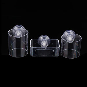 〔W〕Fish Tank Feeding Ring Transparent Acrylic Rectangle Round Shape Aquarium Suspensible Feeder For Tank Floating Food Dispenser