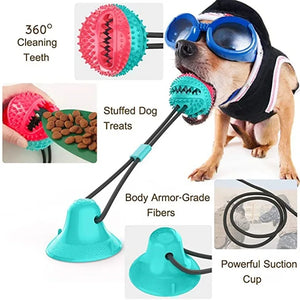 Dog Toys Leaking Food Ball Interactive Rubber Chew Toy for Dogs Tug of War Durable Bite Resistant Braided Rope with Hidden Food