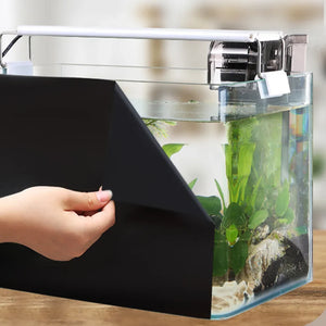 Fish Tank Background Sticker Black Static Cling Film Adhesive-Backed Film Wallpaper Aquarium Background Decoration 30/40/50cm*1M