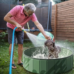 Dog Swimming Pool Portable Plastic Pool Grooming Tub Bathing Scratch Resistance Pet Pools Bathtub for Large Dogs Drainage Hole