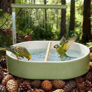 Bird Bath Quiet USB Pump Anti-Splash Indoor Bird Shower for Cage for Finch Lovebird Conure Canary Cockatiel Parakeet Cockatoo