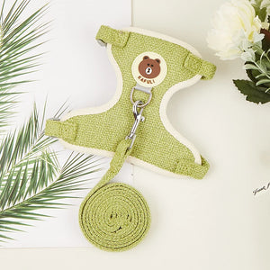 Cartoon Print Cat Rabbit Harness and Leash Set Bunny Rabbits Pet Accessories Bunnies Vest Clothes lapin accessoires pour animaux