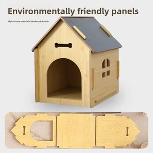 New wooden dog house and cat house, pet windowed dog house, detachable pet cabin, high-density Osson board, with iron doors
