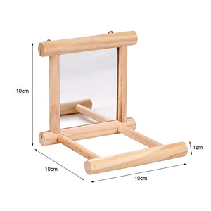 Bird Mirror Toy with Perch Stand for Parrots Budgies Parakeets Cockatiels Conures Finches Lovebirds Canaries Macaws Cockatoos