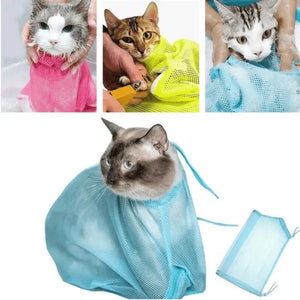 Cat Bath Bag - Safe, Scratch-Free Grooming. Soft, Quick Wrap for Easy Bath. Secure Drawstring. For Kittens & Adult Cats.