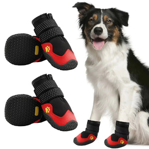 Dog Shoes for Large Size Dogs Waterproof Medium Large Dog Boots for Hot Pavement Winter Snow Hiking Breathable Elastic