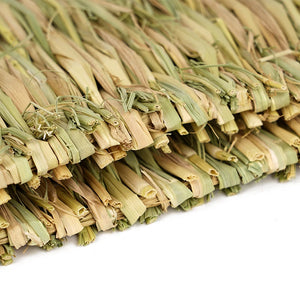 Rabbit Grass Mat Small Animal Bunny Woven Hay Mat Natural Straw Bedding Resting Cage Mat For Guinea Pig Chinchilla Hamster Rat