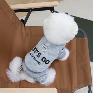 Dog Letters Clothes 4 Legs Jumpsuit Sweatshirt Soft Warm Dog Outfit Pullover Dog Winter Clothes Sweater for Small Medium Dogs