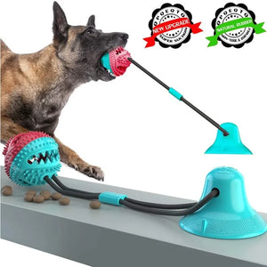 Dog Toys Leaking Food Ball Interactive Rubber Chew Toy for Dogs Tug of War Durable Bite Resistant Braided Rope with Hidden Food