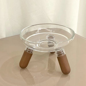 【E】Cat Bowl With Transparent Design, Elevated Cat Food Bowl Water Plate Snack Dish With Stand For Neck Protection