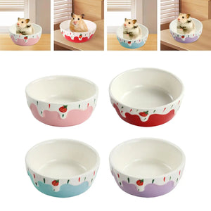 Hamster Food Bowl Easy to Clean Stable Anti Spill Portable Rabbit Food Dish for Hamster Ferret Squirrels Chinchilla Dwarf