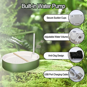 Bird Bath Quiet USB Pump Anti-Splash Indoor Bird Shower for Cage for Finch Lovebird Conure Canary Cockatiel Parakeet Cockatoo