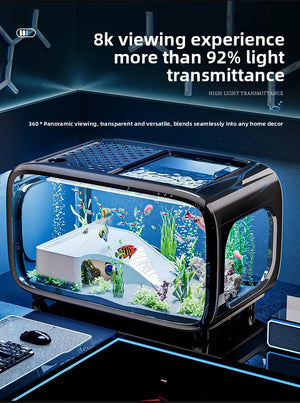 Luxury Fish Tank For Home Use, High-end With Cover, Transparent Living Room, Landscaping, Ecological Tank, Entrance Decoration,