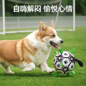Dog Toys Balls, Dog Soccer Ball with Straps, Dog Birthday Gifts, Herding Ball, Durable Balls for Small Medium Pet, Puppy Outdoor