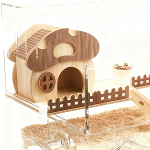 Hamster Habitat Acrylic Exercise Wheel Storage Habitat Cage for Hamster for Bedding Small Animals Enthusiast Pet Travel Play