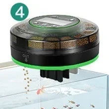 Aquarium Automatic Food Dispenser Automatic Fish Feeder USB Rechargeable Auto Fish Food Dispenser with Timer LCD Display