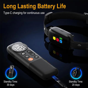Dog Training Collar with Remote for Dogs Remote Rechargeable Beep/Vibration/Shock/Remote Calling Security Lock Rainproof