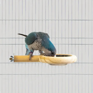 Bird Wood Stand Perch with Food Or Water Feeding Bowl for Parrot Parakeet Cockatiel Cage Accessories