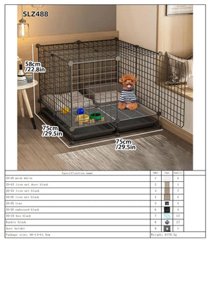 Dog Cage Small Dog Indoor with Separate Toilet Household Corgi Teddy Pomeranian House Kennel Dog Pet Fence