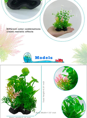 Fish Tank Ornament Plant Aquarium Artificial Decor Plants Simulation Water Grass Fish Bowl Plastic Weeds Decoration 5.5 inch