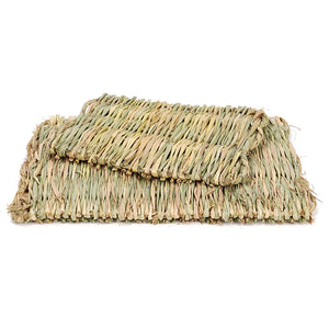 Rabbit Grass Mat Small Animal Bunny Woven Hay Mat Natural Straw Bedding Resting Cage Mat For Guinea Pig Chinchilla Hamster Rat